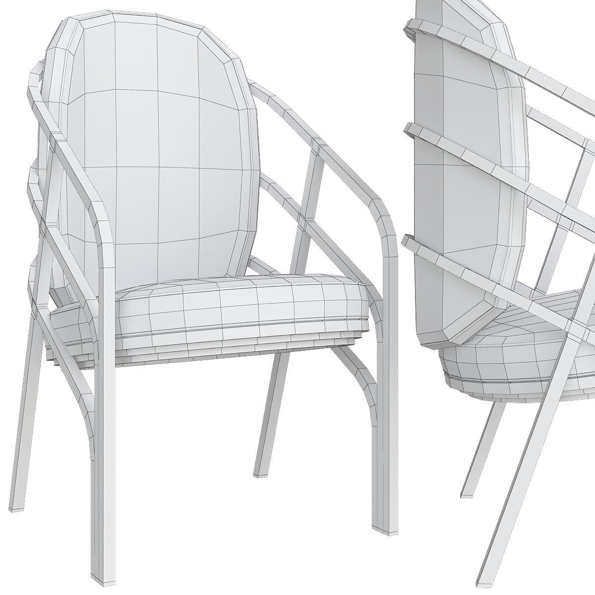 Chair and Armchairs 3d model collection 10 pieces Low-poly 3D model_23