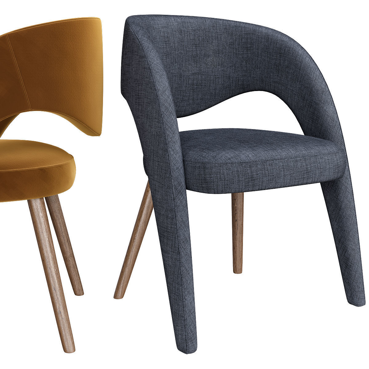 Chair and Armchairs 3d model collection 10 pieces Low-poly 3D model_6