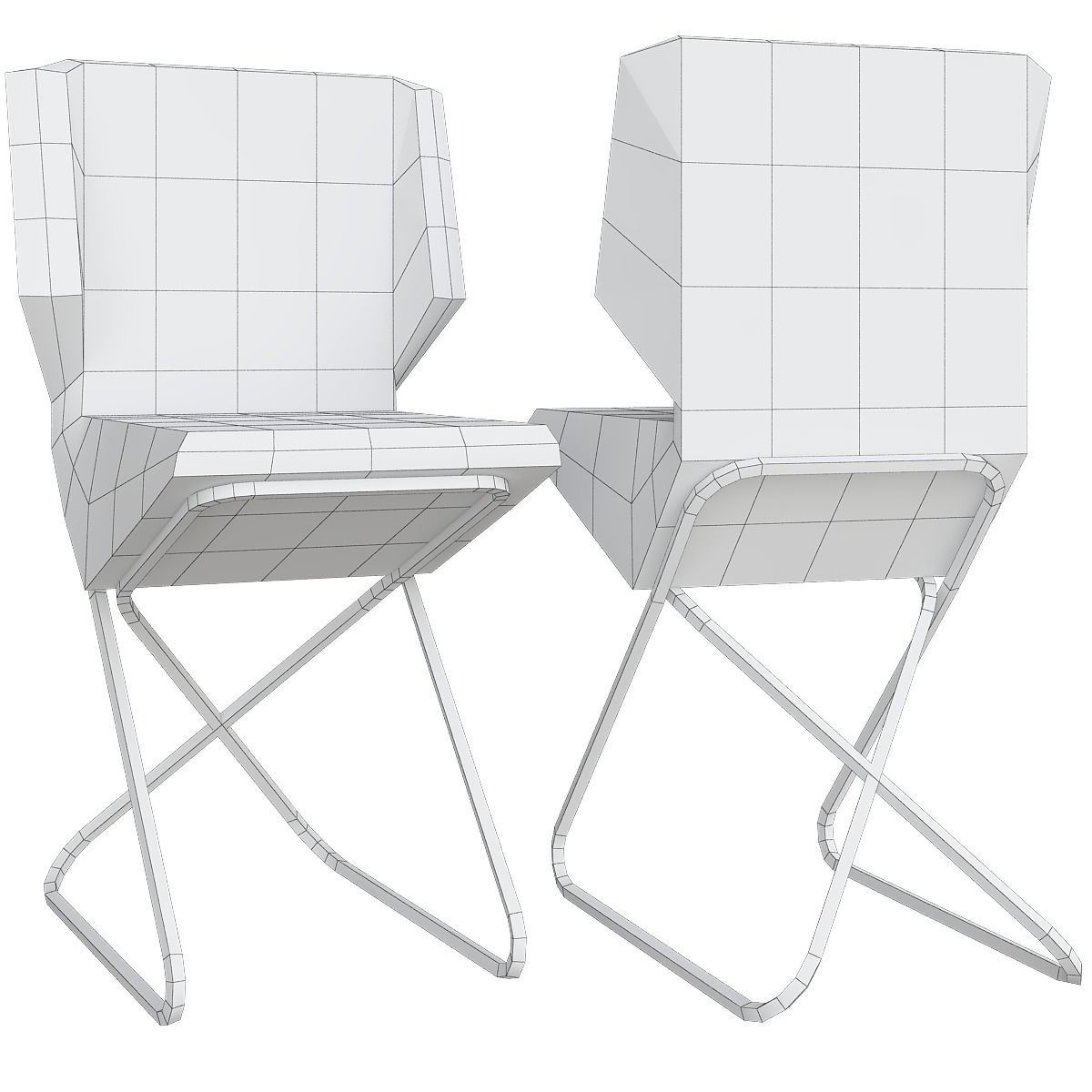 Chair and Armchairs 3d model collection 10 pieces Low-poly 3D model_46