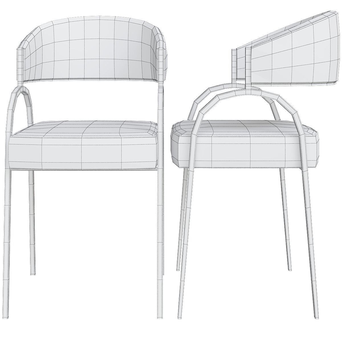 Chair and Armchairs 3d model collection 10 pieces Low-poly 3D model_19