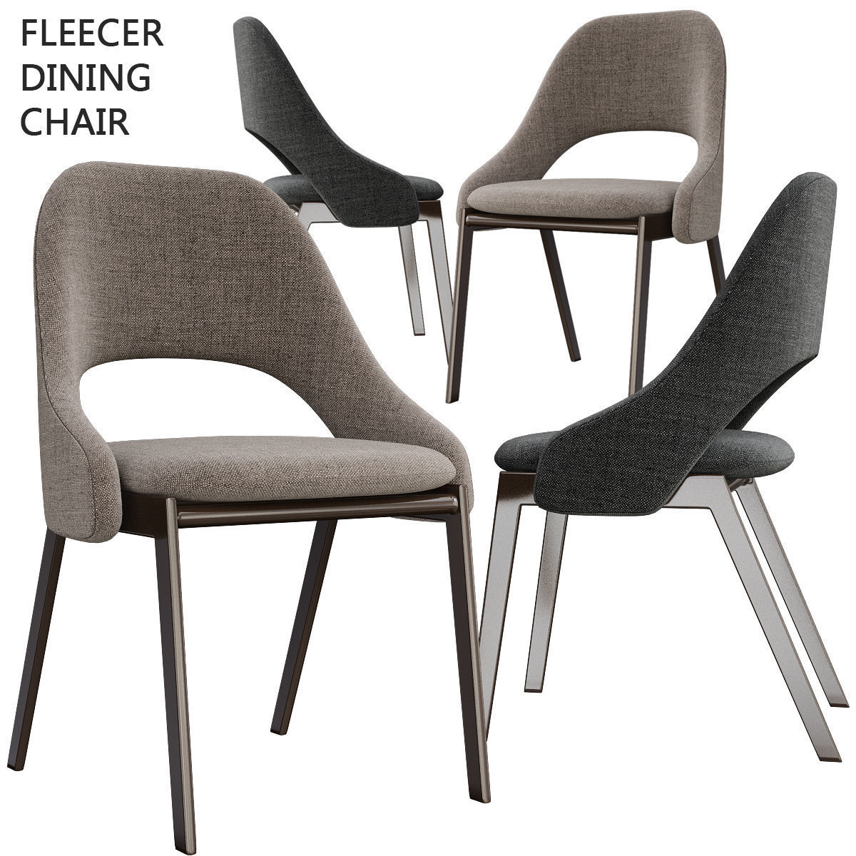 Chair and Armchairs 3d model collection 10 pieces Low-poly 3D model_1