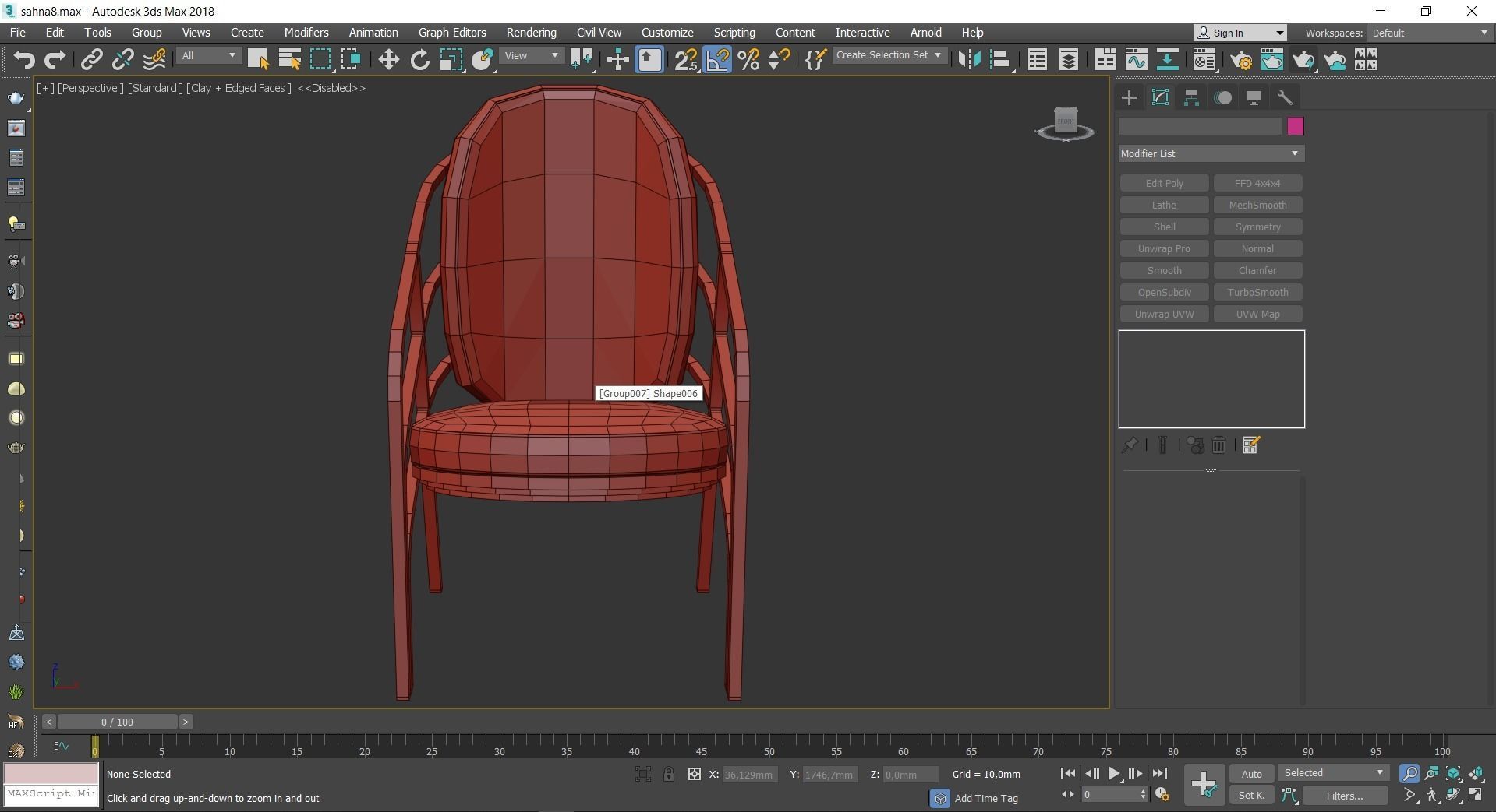 Chair and Armchairs 3d model collection 10 pieces Low-poly 3D model_25