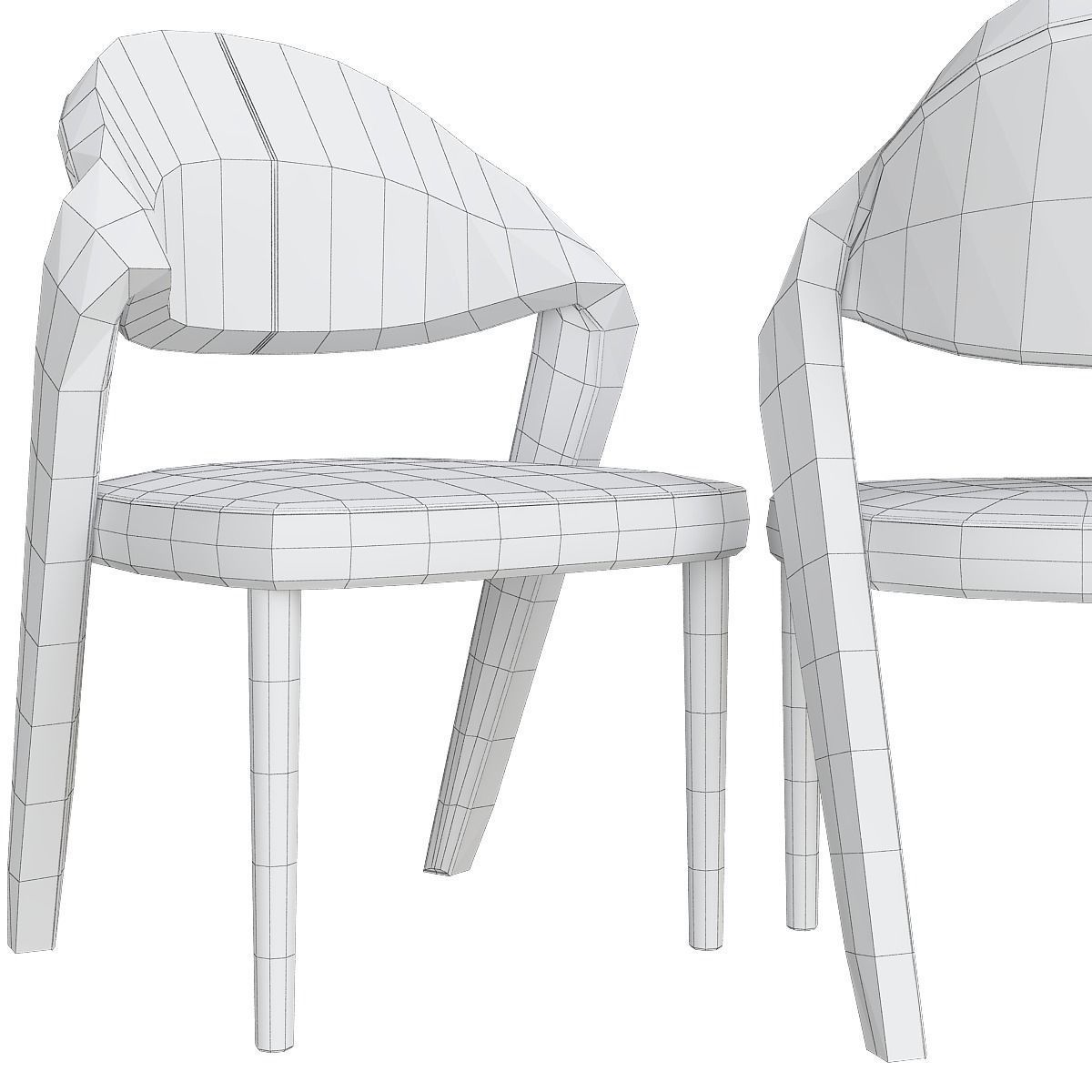 Chair and Armchairs 3d model collection 10 pieces Low-poly 3D model_35