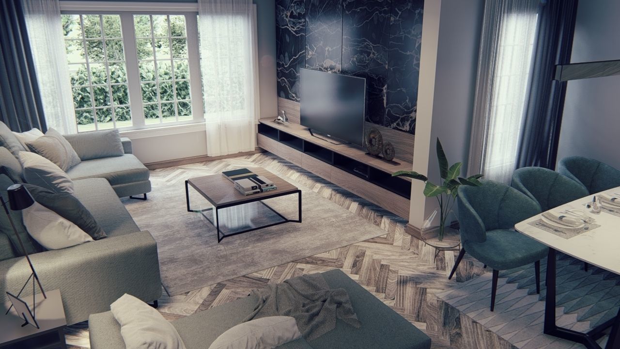 Modern Living Room Lumion 9 Interior Scene Plus Sketch up File 3D model_7