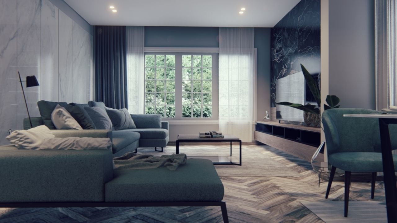 Modern Living Room Lumion 9 Interior Scene Plus Sketch up File 3D model_6