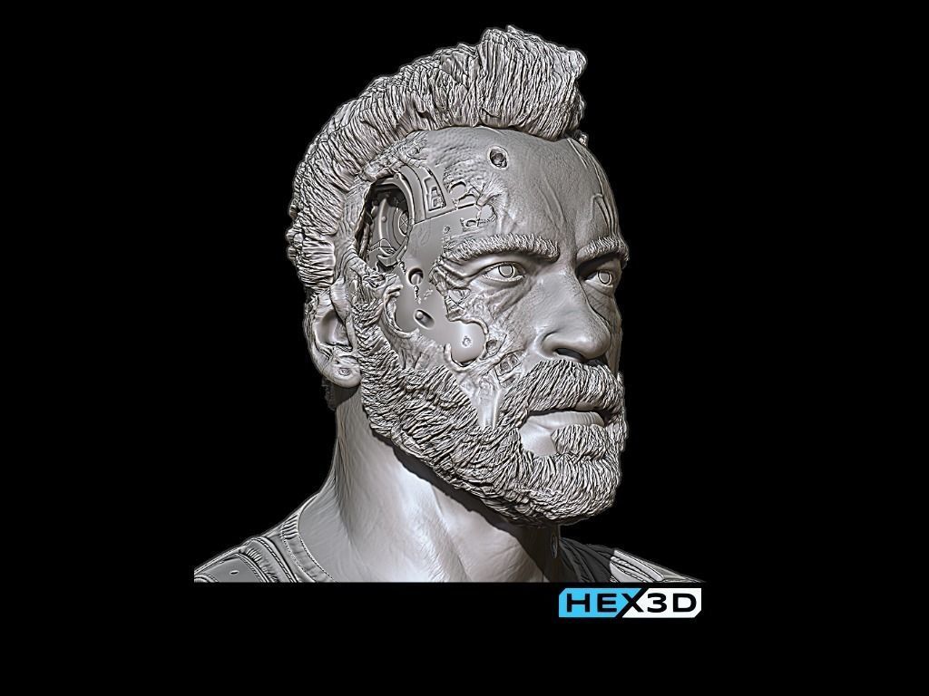 Terminator Dark Fate - Carl Bust 3D Print 3D print model_1