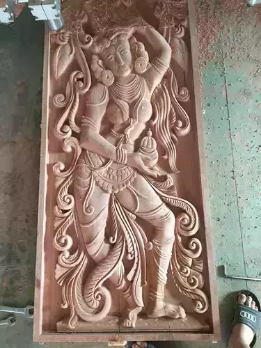 Lord Vishnu as Mohini with Amrit Kalash  CNC carving 3D print model