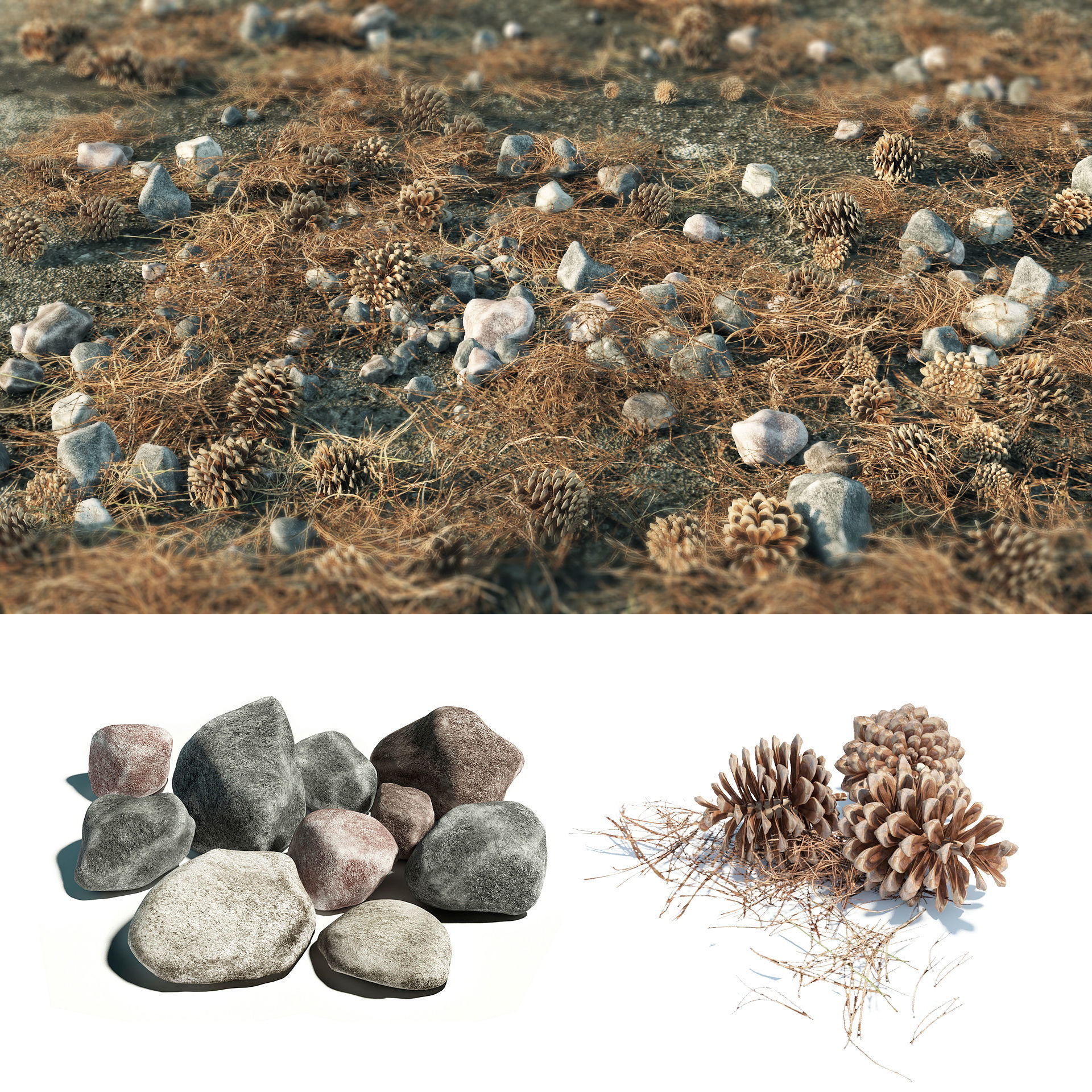 Scatter plant trees Low-poly 3D model_2