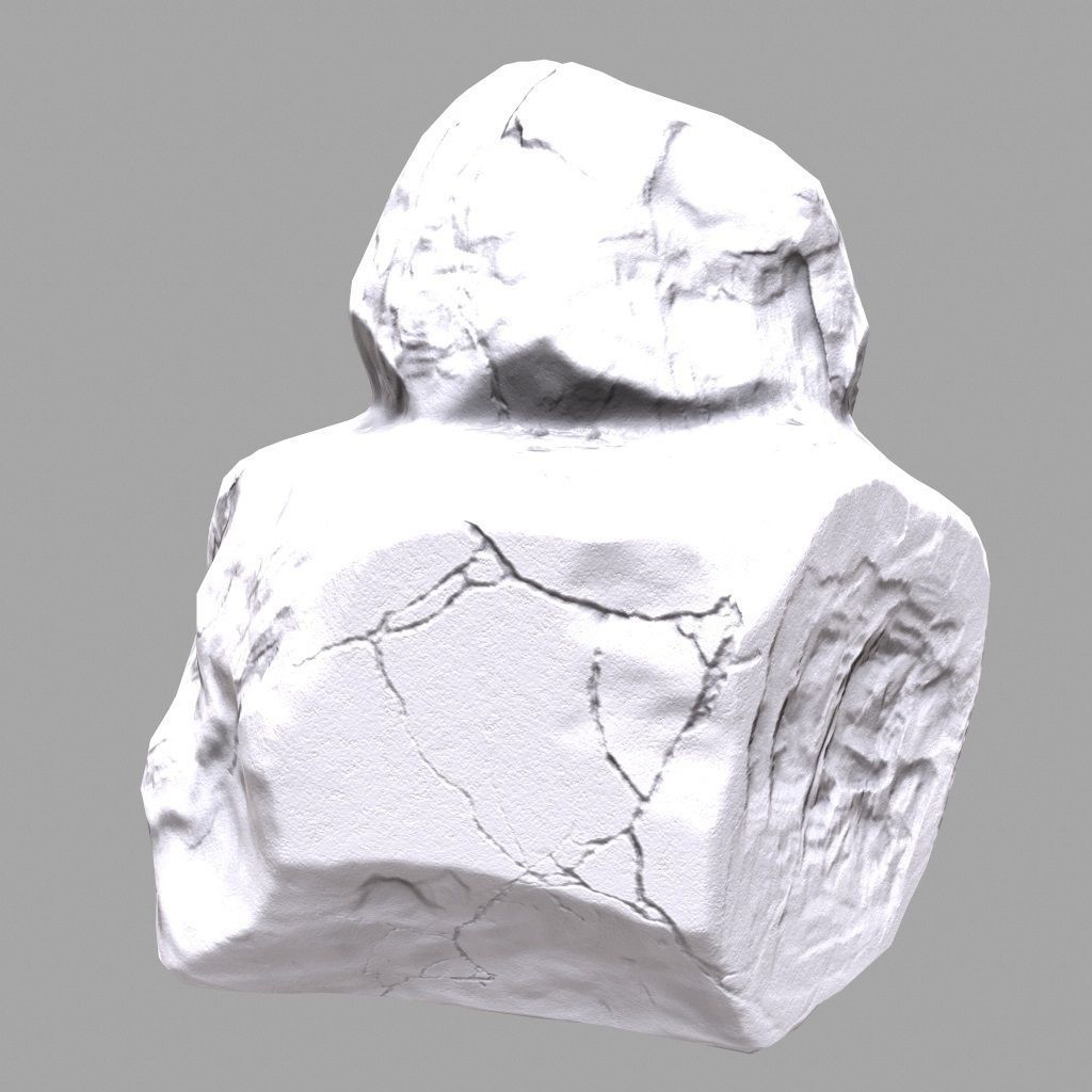 Stone rock Low-poly 3D model_1