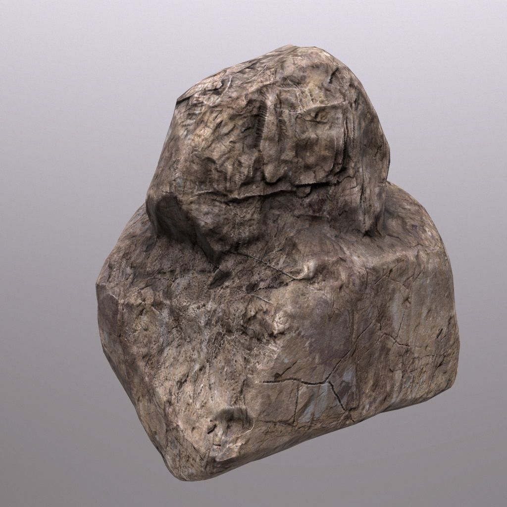 Stone rock Low-poly 3D model_6