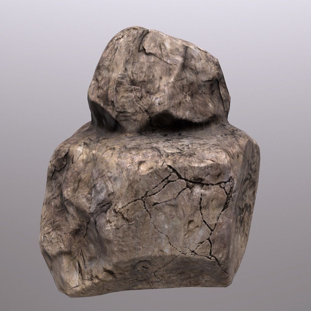 Stone rock Low-poly 3D model_3