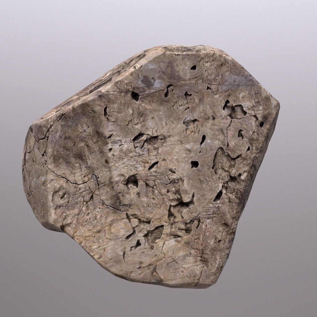 Stone rock Low-poly 3D model_10