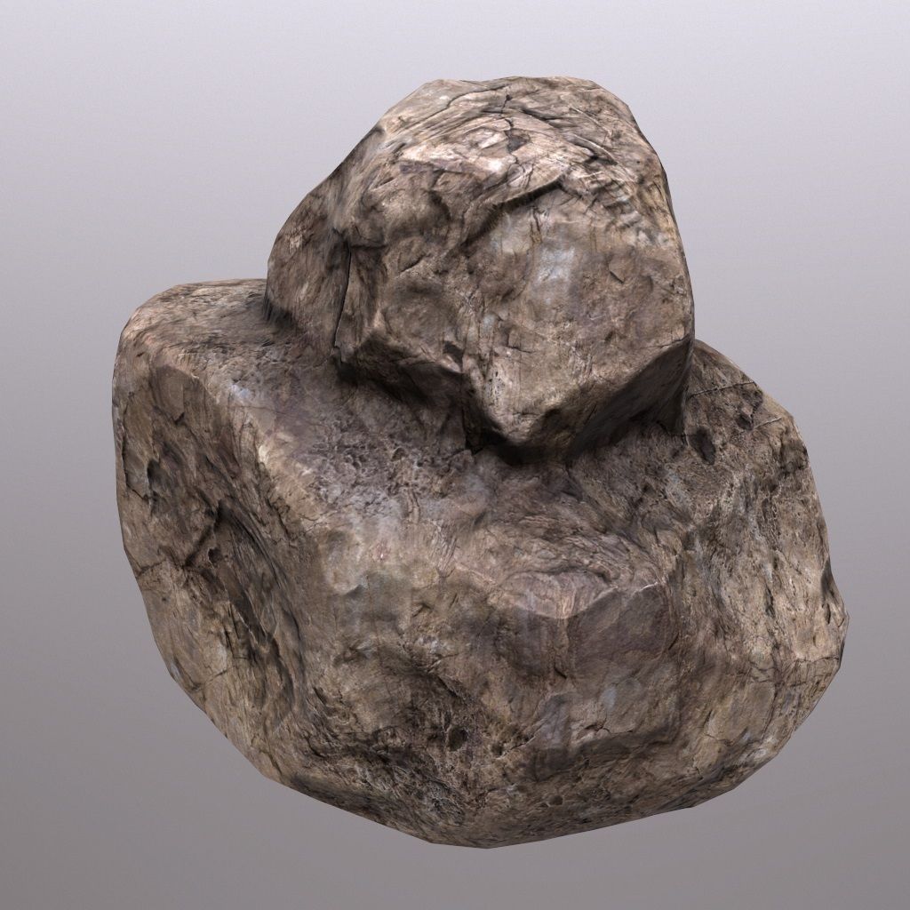 Stone rock Low-poly 3D model_12