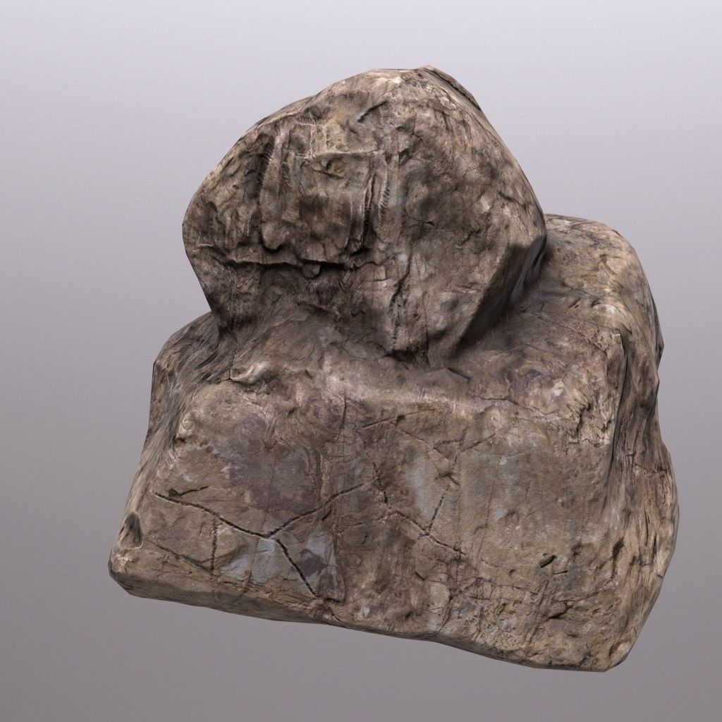 Stone rock Low-poly 3D model_7