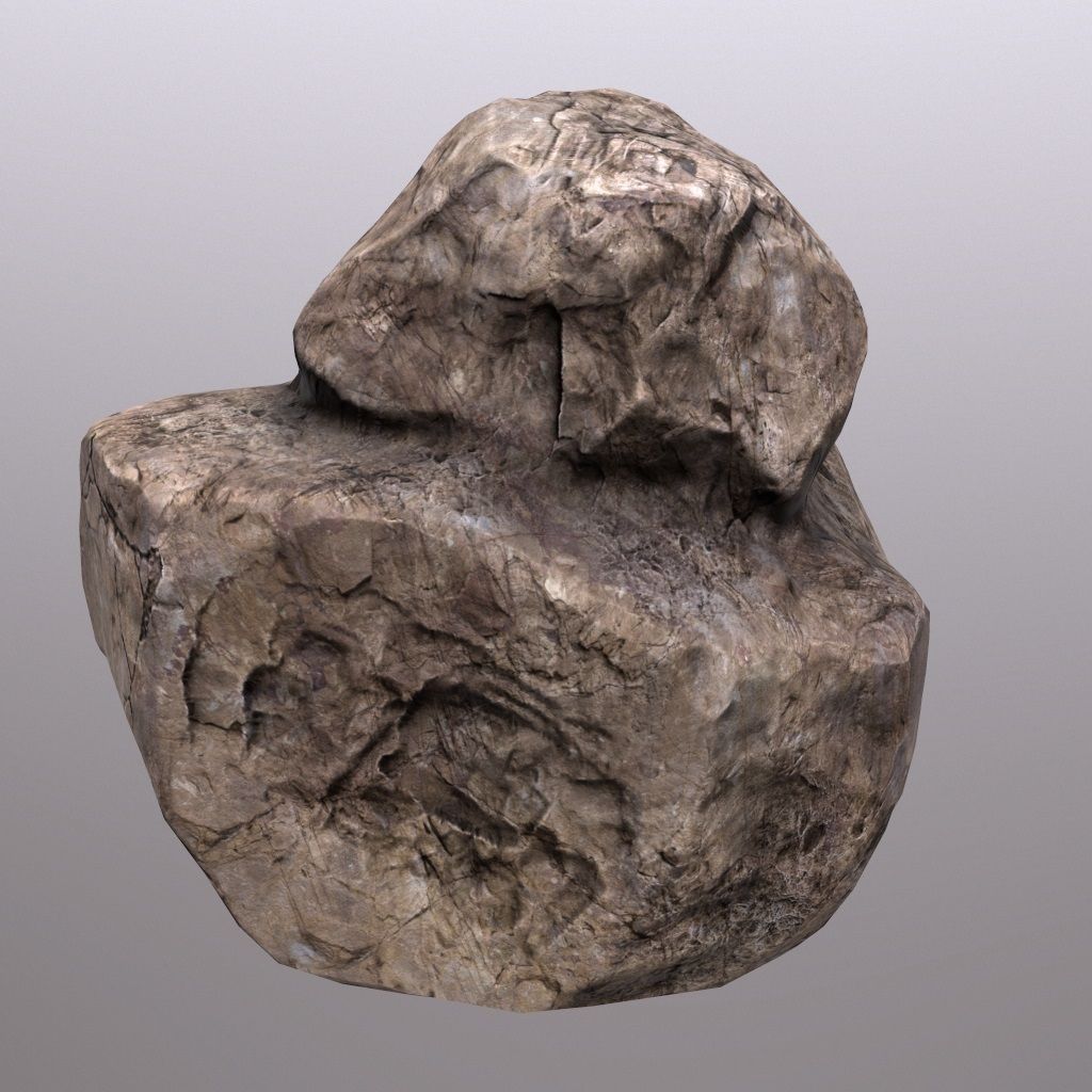 Stone rock Low-poly 3D model_11