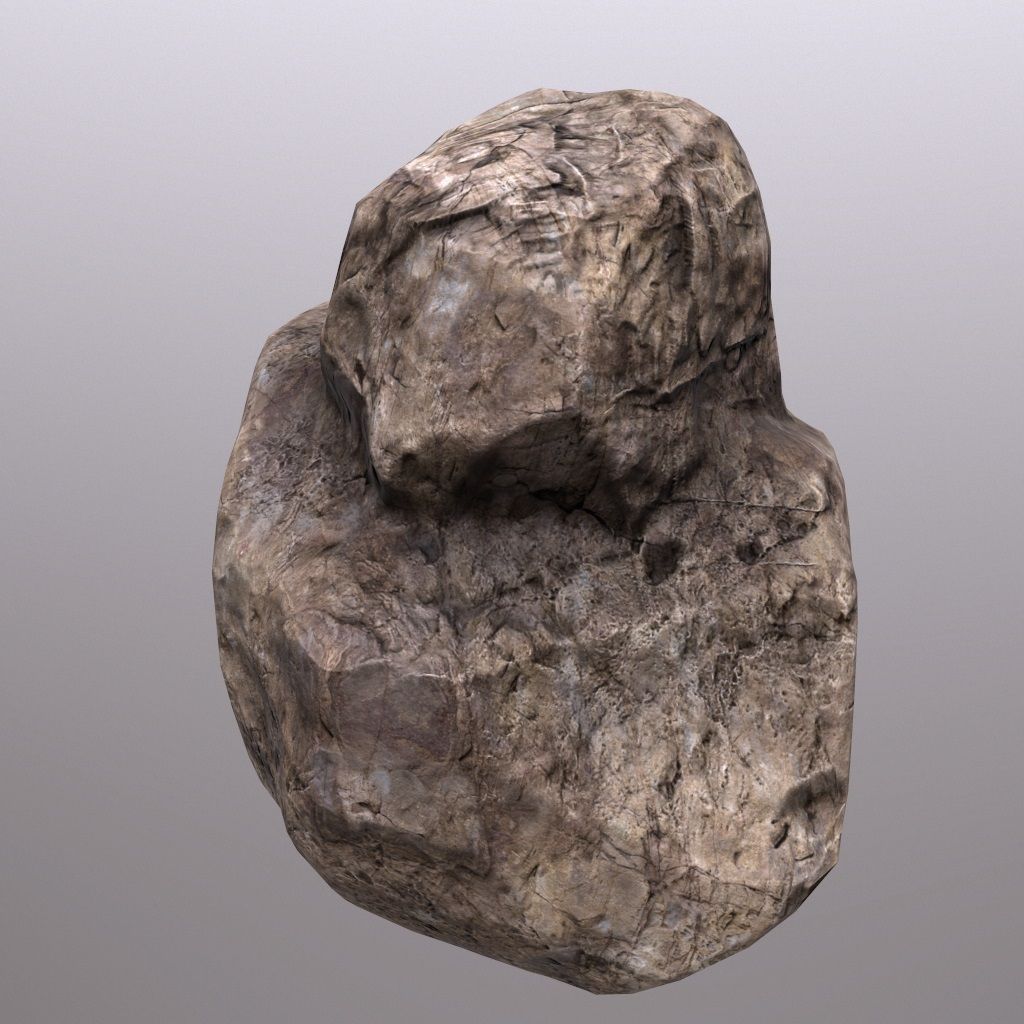 Stone rock Low-poly 3D model_9