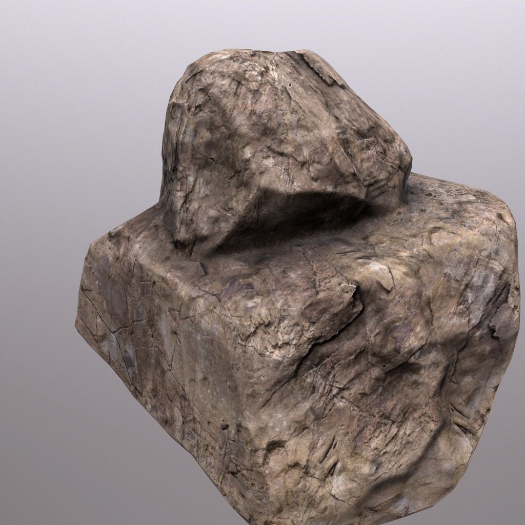 Stone rock Low-poly 3D model_8