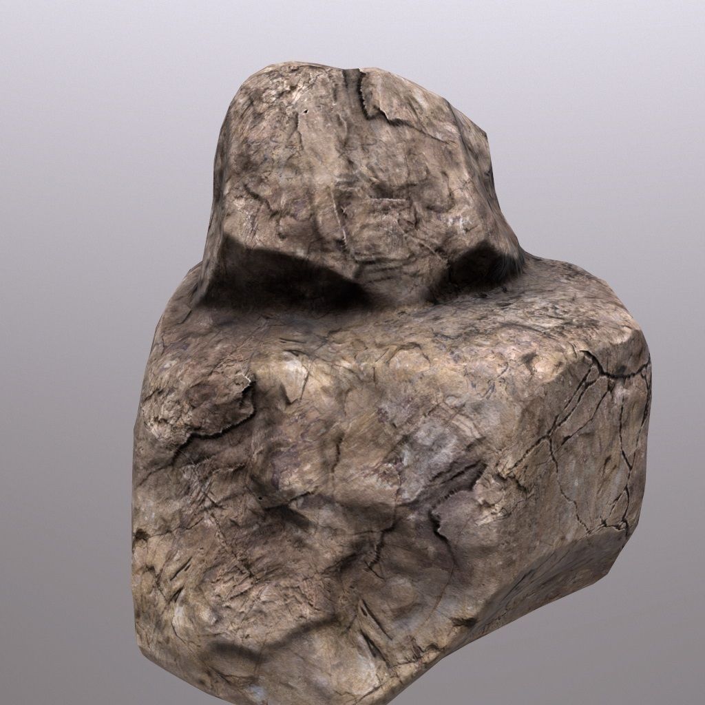 Stone rock Low-poly 3D model_5