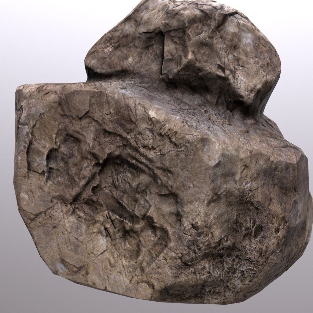 Stone rock Low-poly 3D model_2