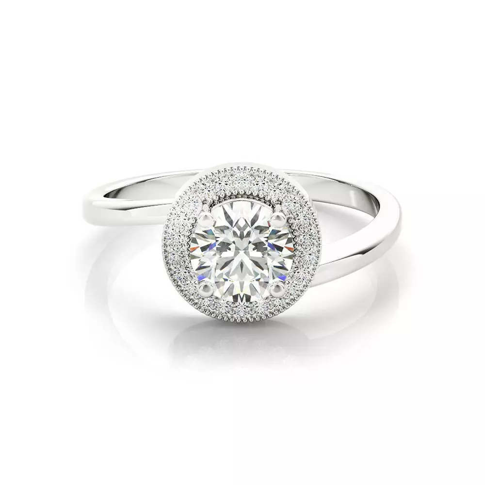 JCD Format Round halo ring vintage engagement rings 3D print model