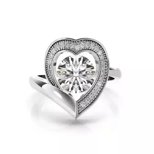 JCD Format Heart shape diamond engagement rings design