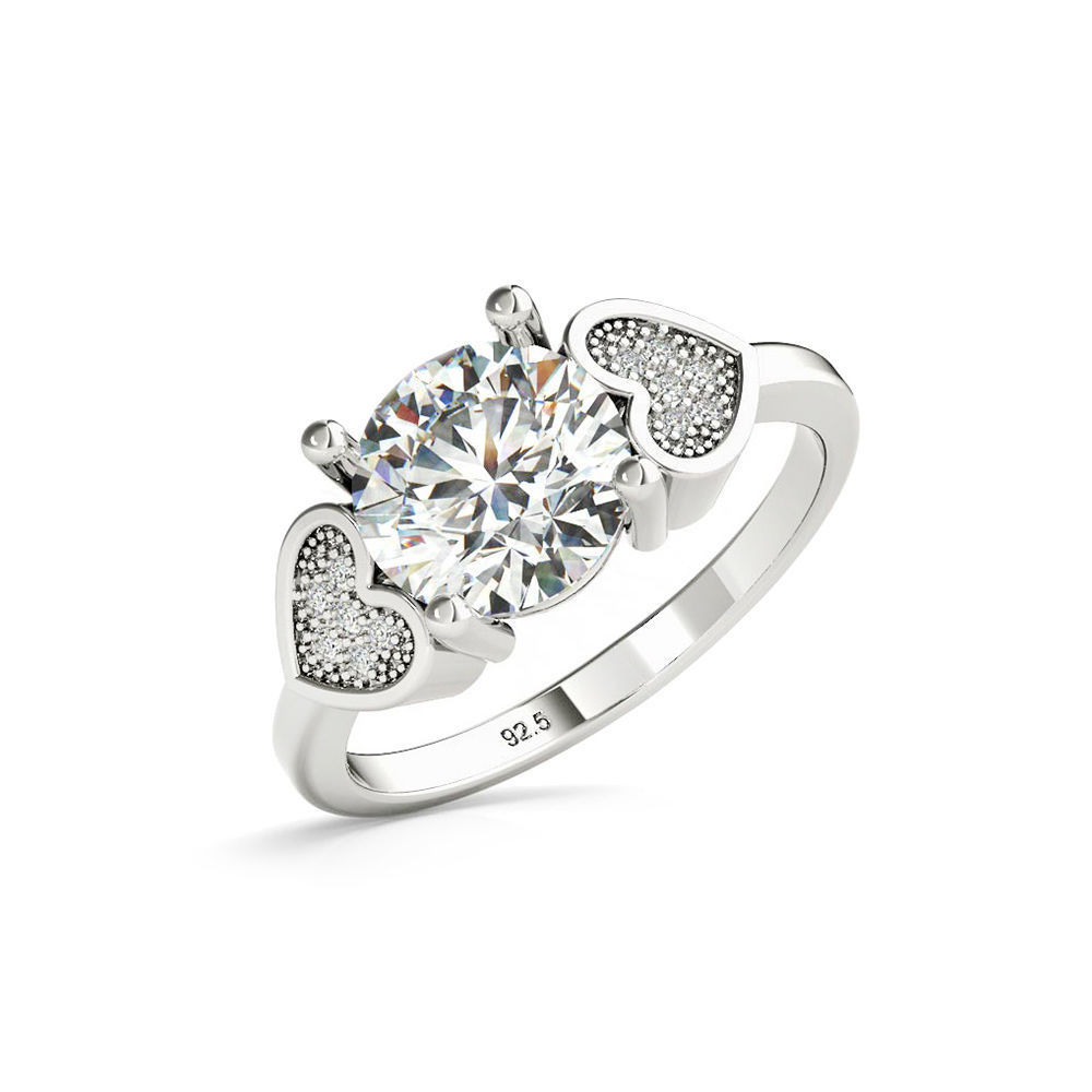 3DM Format 2 heart shape diamond engagement rings jewelry 3D print model_2