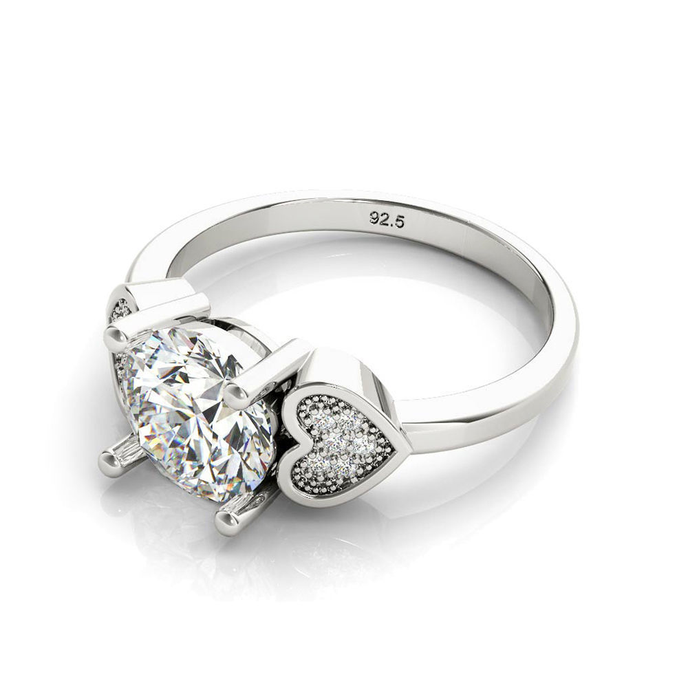 3DM Format 2 heart shape diamond engagement rings jewelry 3D print model_3