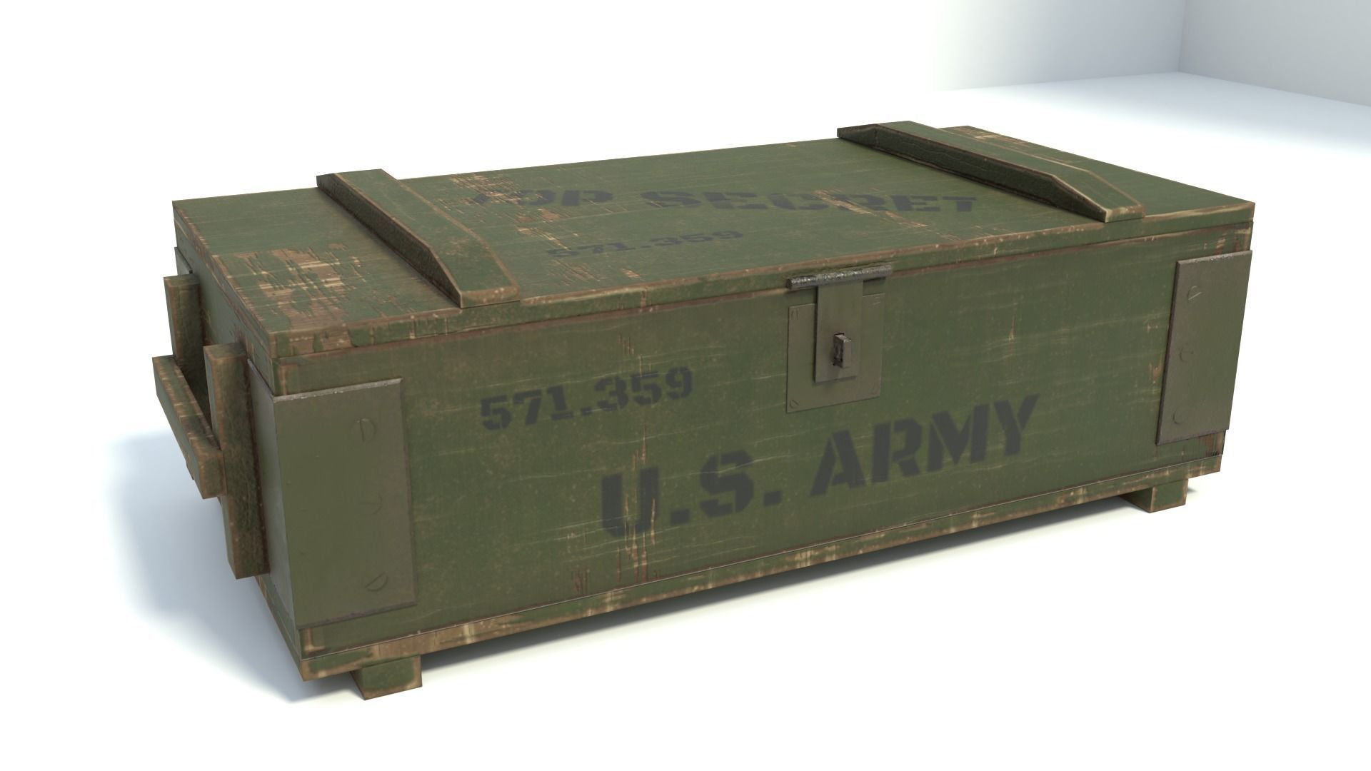 Army Box  Military box Low-poly 3D model_2