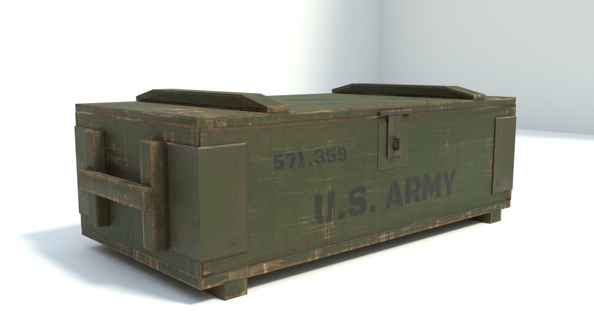 Army Box  Military box Low-poly 3D model_0