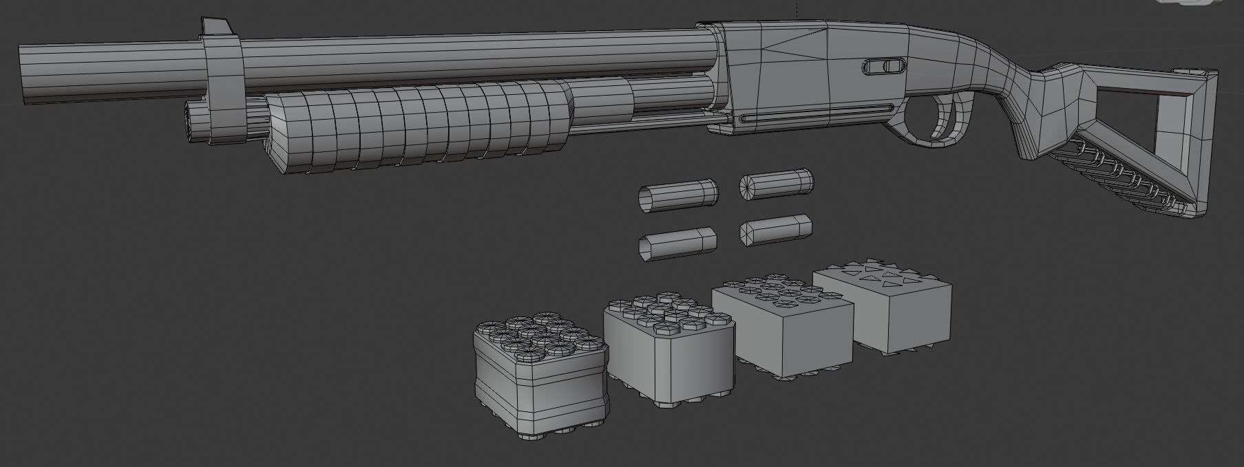 Futuristic Shotgun Low-poly 3D model_11