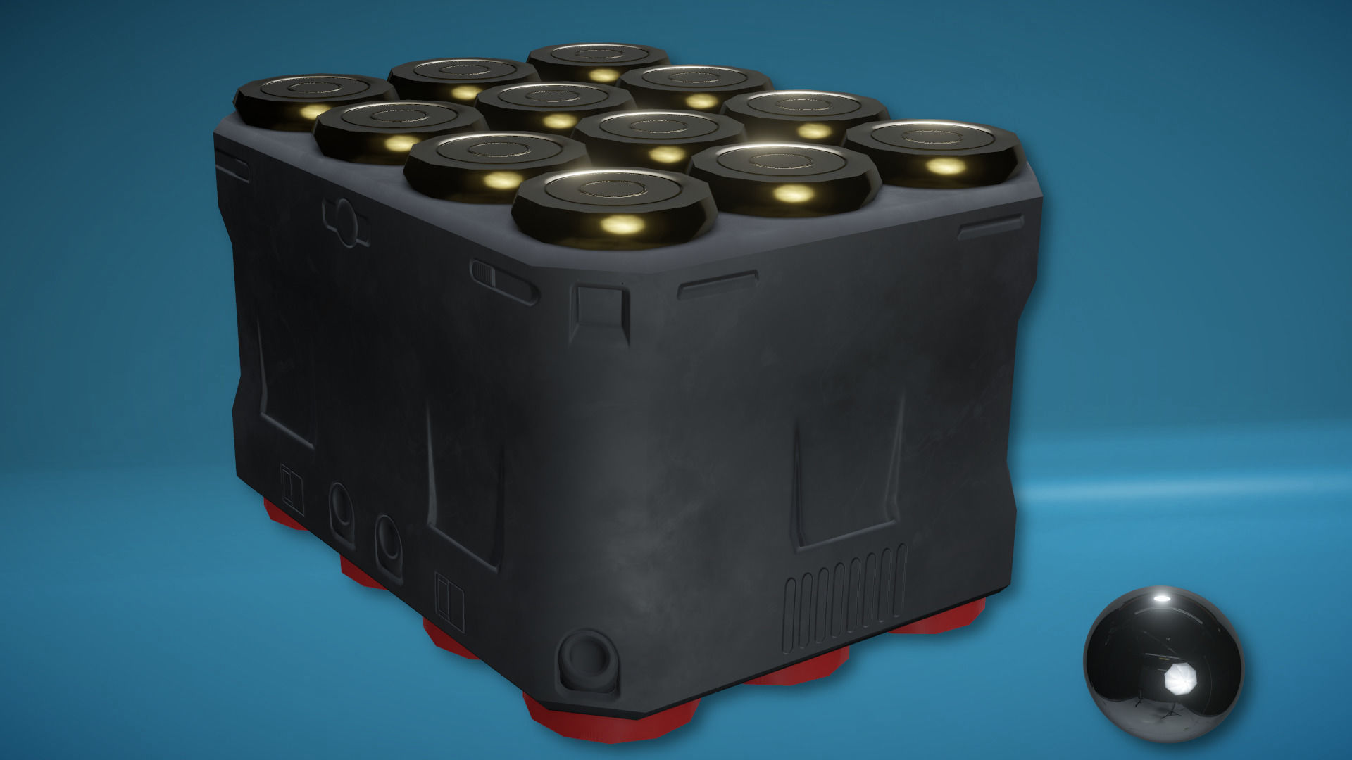 Futuristic Shotgun Low-poly 3D model_7