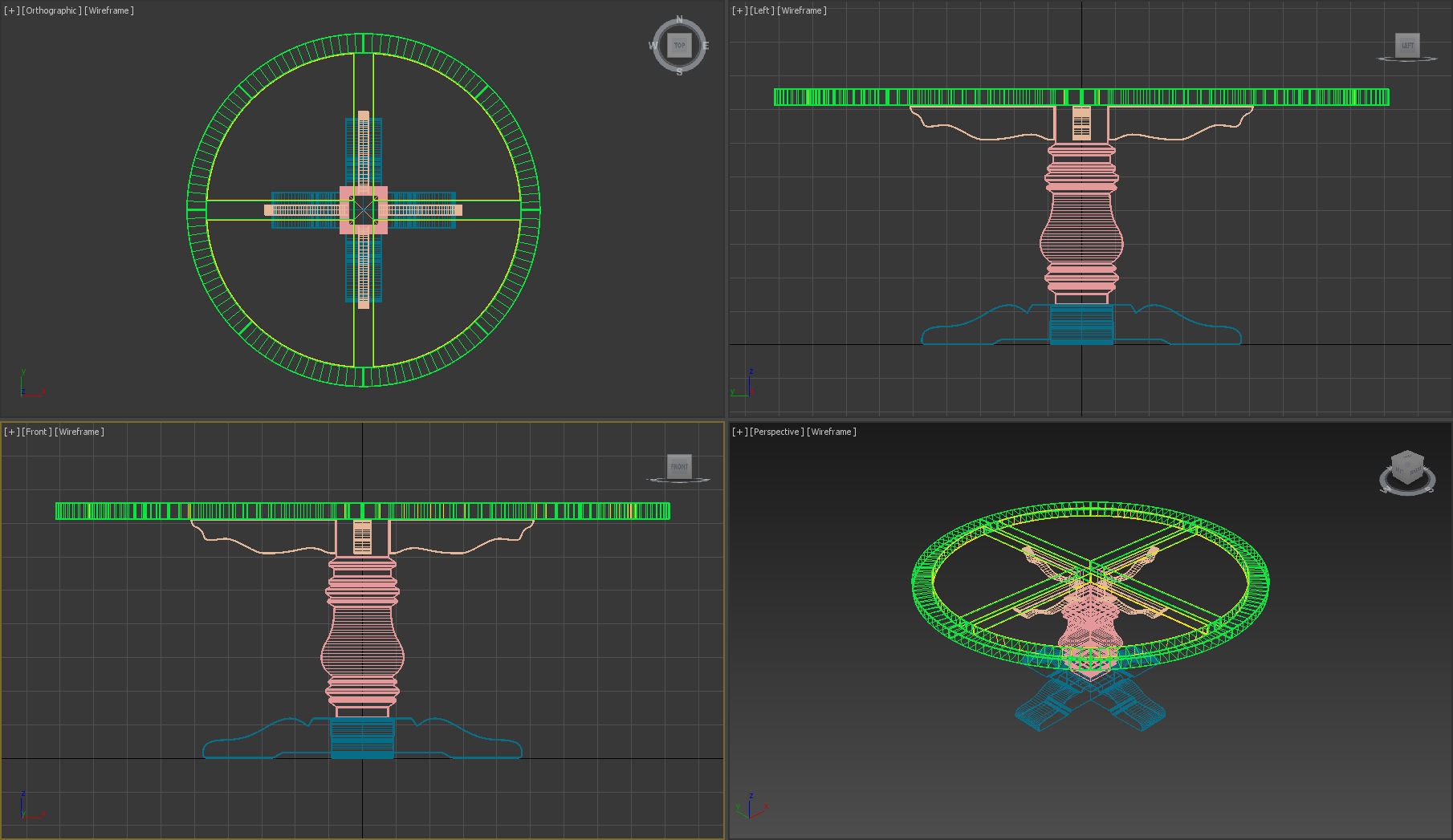 RH Salvaged Wood Round Dining Table 3D model_8