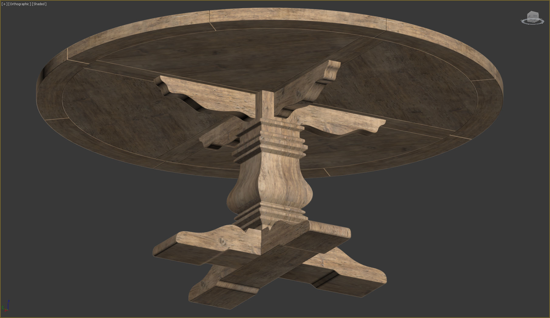 RH Salvaged Wood Round Dining Table 3D model_6