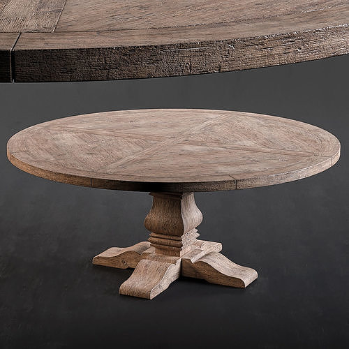 RH Salvaged Wood Round Dining Table 3D model