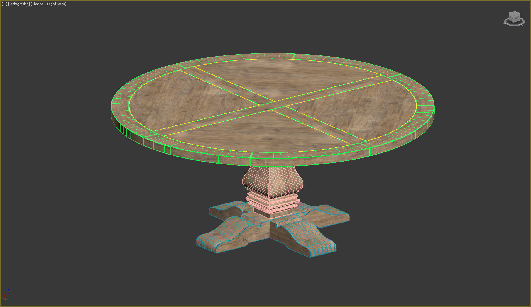 RH Salvaged Wood Round Dining Table 3D model_3