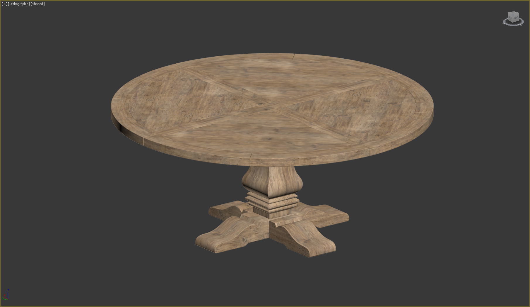 RH Salvaged Wood Round Dining Table 3D model_1