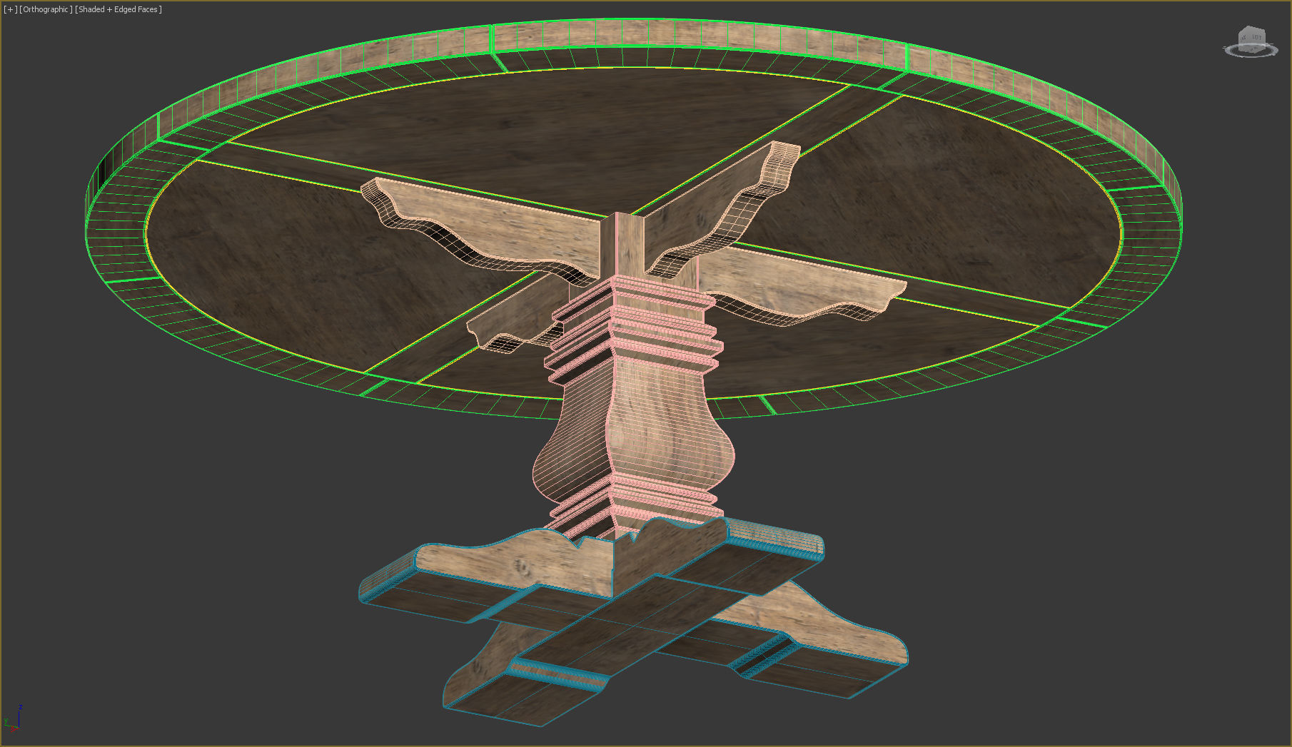 RH Salvaged Wood Round Dining Table 3D model_5