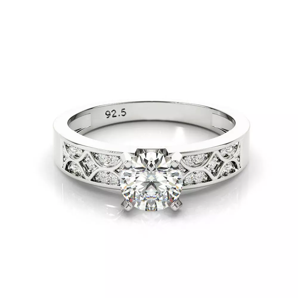 3DM Format Design price created white sapphire engagement ring 3D print model_0