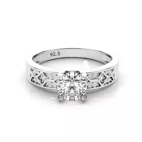 3DM Format Design price created white sapphire engagement ring 3D print model