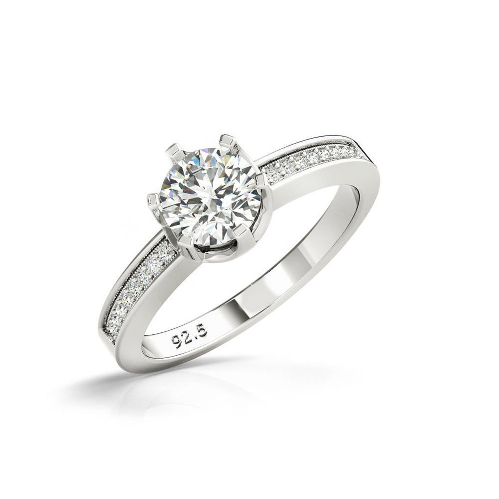 3DM Format  Ring cad diamond band engagement ring 3D print model_2