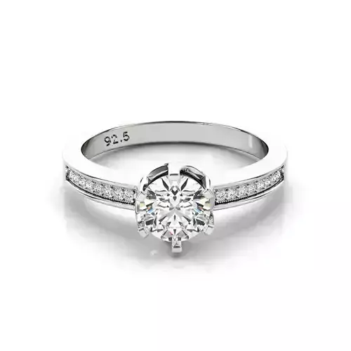 3DM Format  Ring cad diamond band engagement ring 3D print model