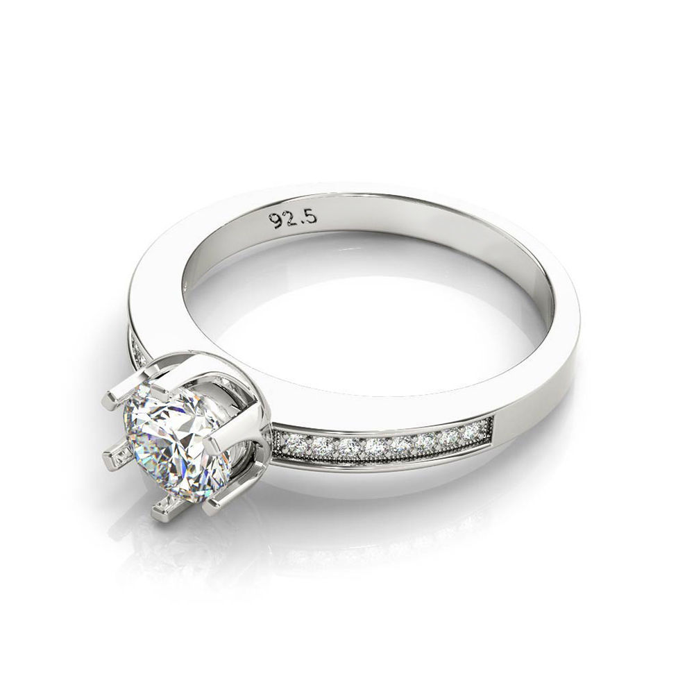 3DM Format  Ring cad diamond band engagement ring 3D print model_3