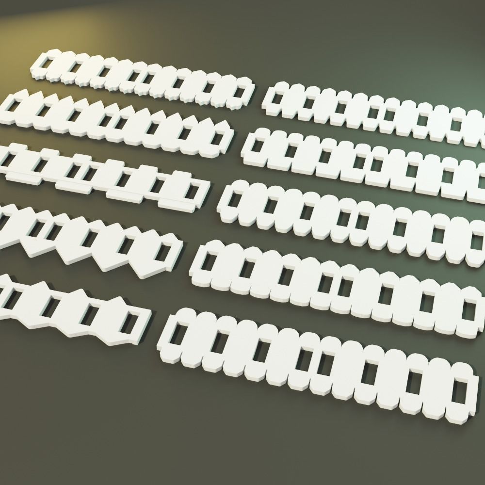 10 Shingles jigs Pack - 140mm lenght - 20 shapes 3D print model_1