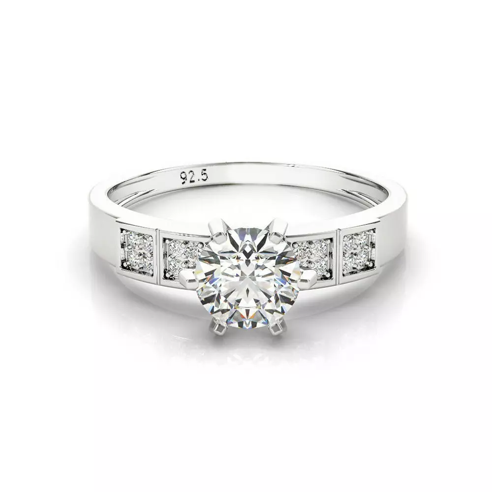 3DM Format  Ring cad engagement ring six prongs ring jewelry 3D print model_0