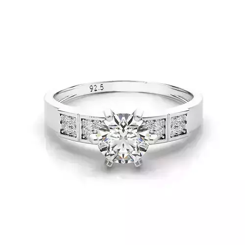 3DM Format  Ring cad engagement ring six prongs ring jewelry 3D print model