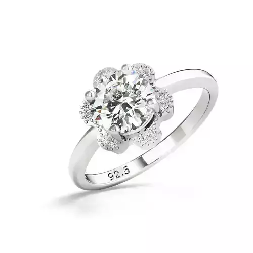 3DM Format Ring cad halo diamond engagement ring 3dm file 3D print model