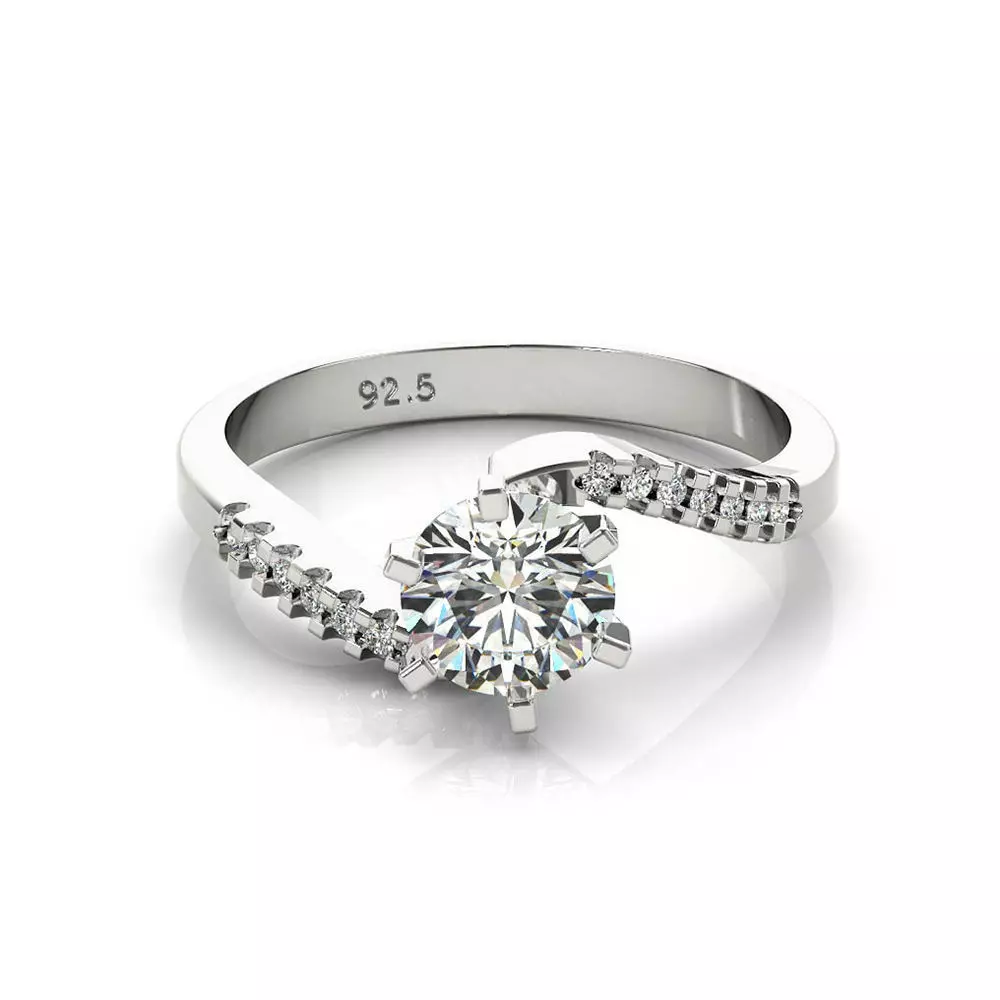 3DM Format  Cad jewelry design gold and silver engagement ring 3D print model_0