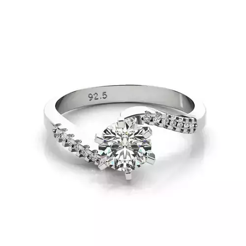 3DM Format  Cad jewelry design gold and silver engagement ring 3D print model