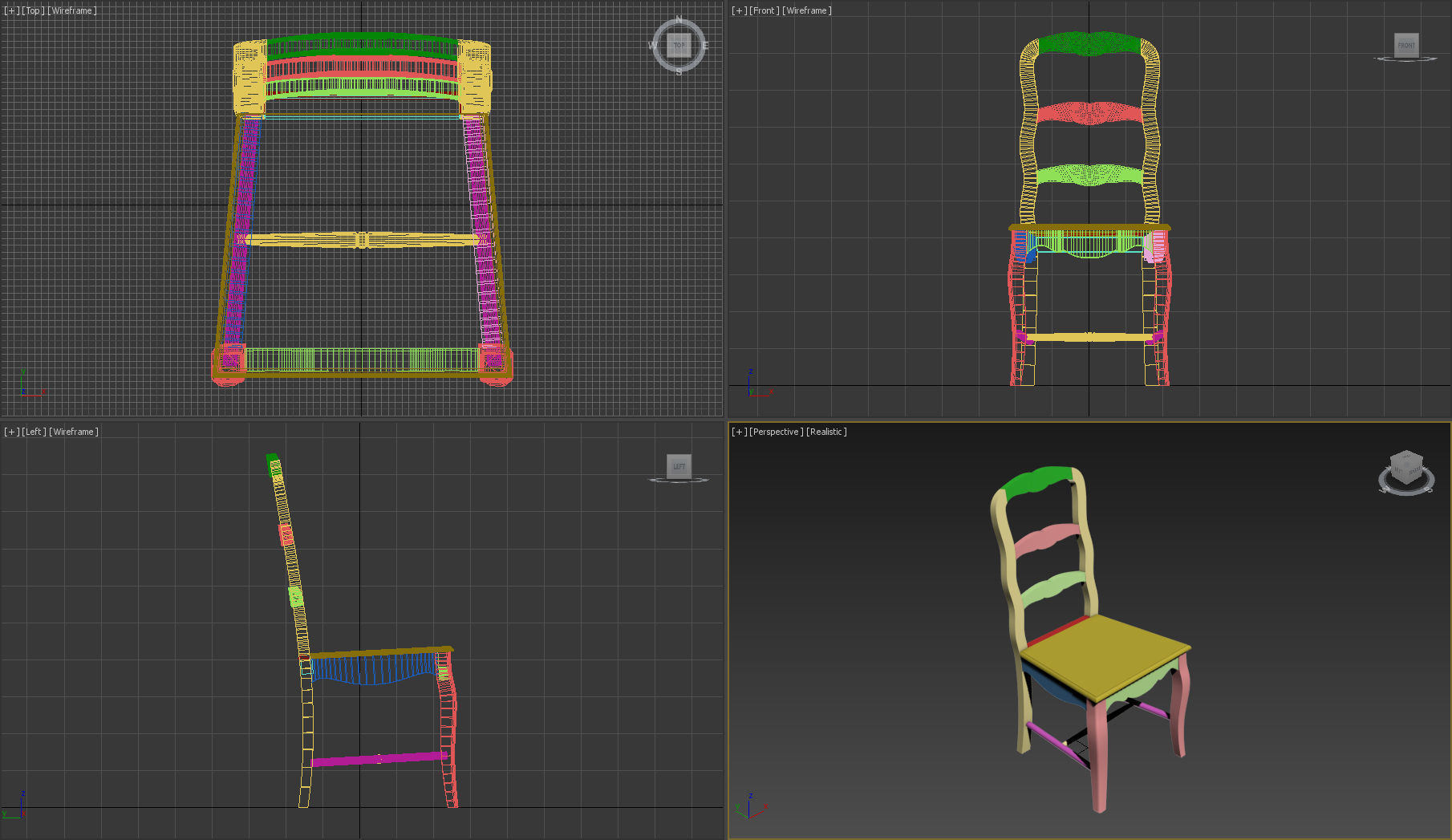 Rimini white chair 3D model_8