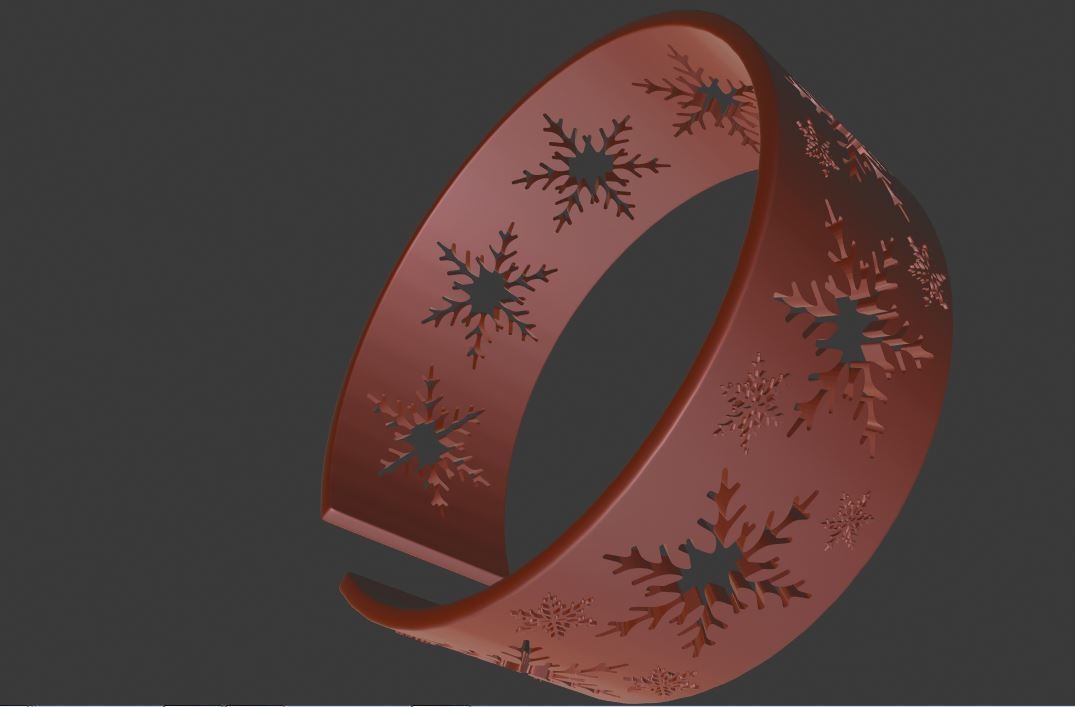 Bracelet Snowflake Christmas  3D print model_4